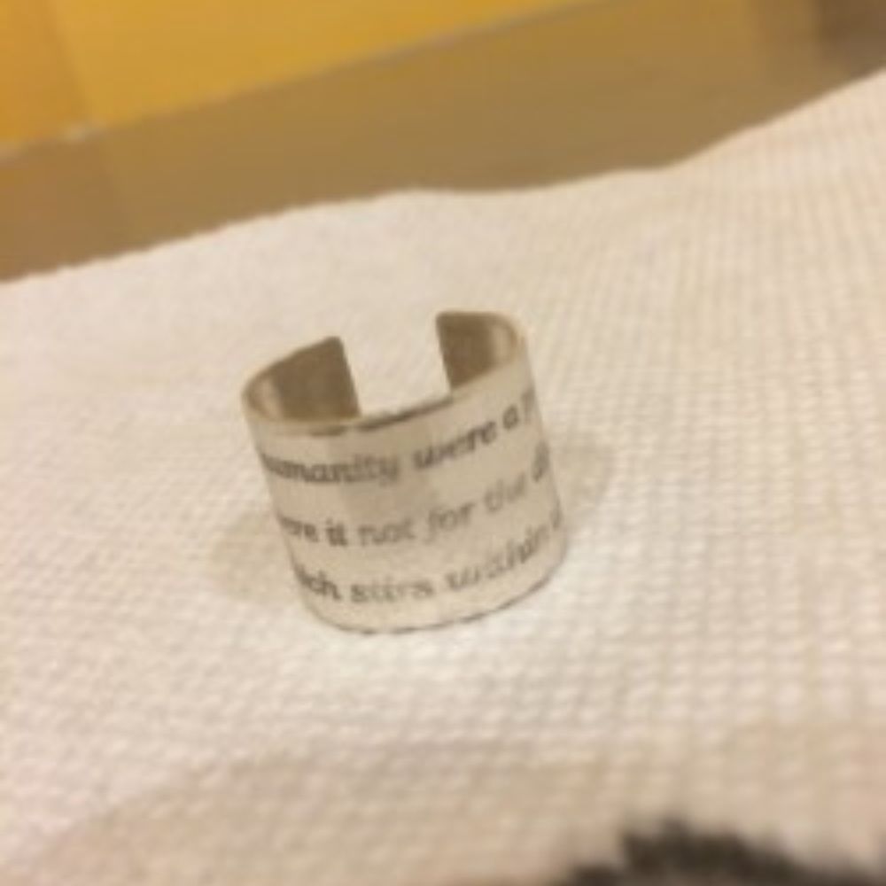 NEW1ofa kind quote sterling silver .925 ring /cuff